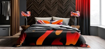 Bedspread with printed pattern