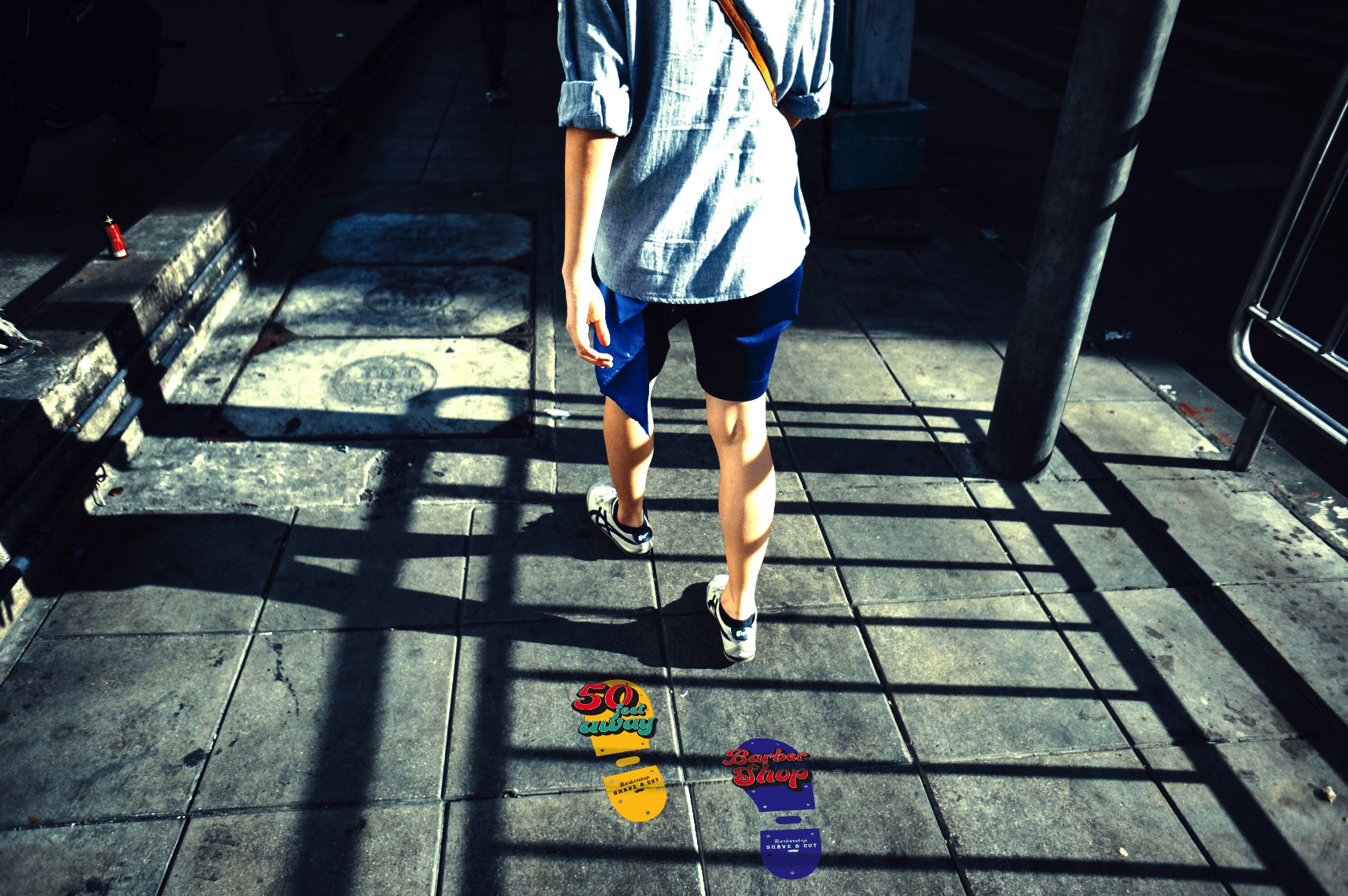 Latex floor graphics on the sidewalk created using an HP Latex Print and Cut solution