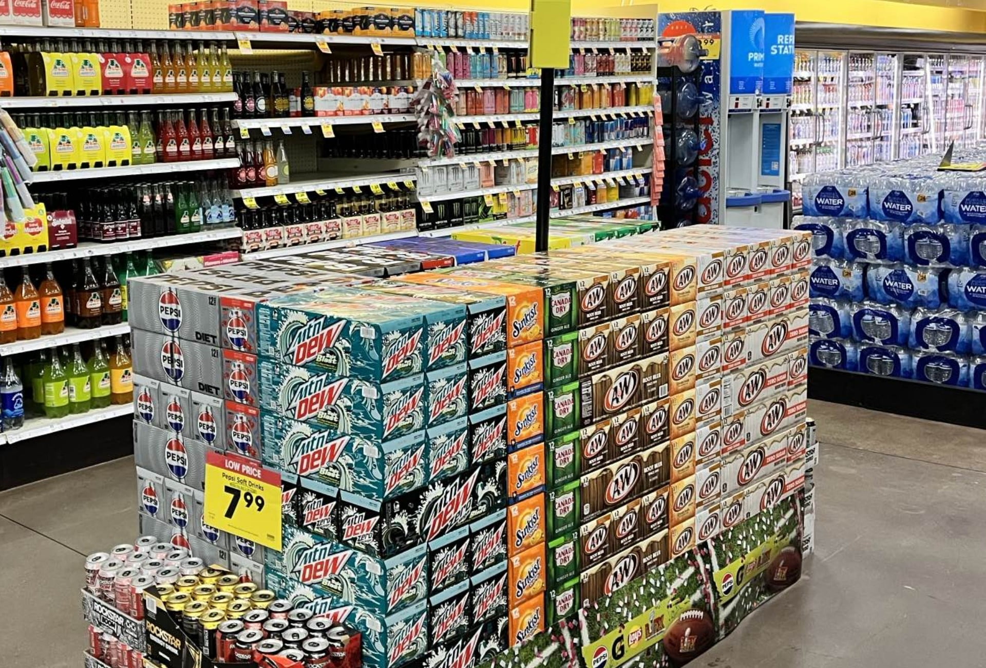 Products in grocery store