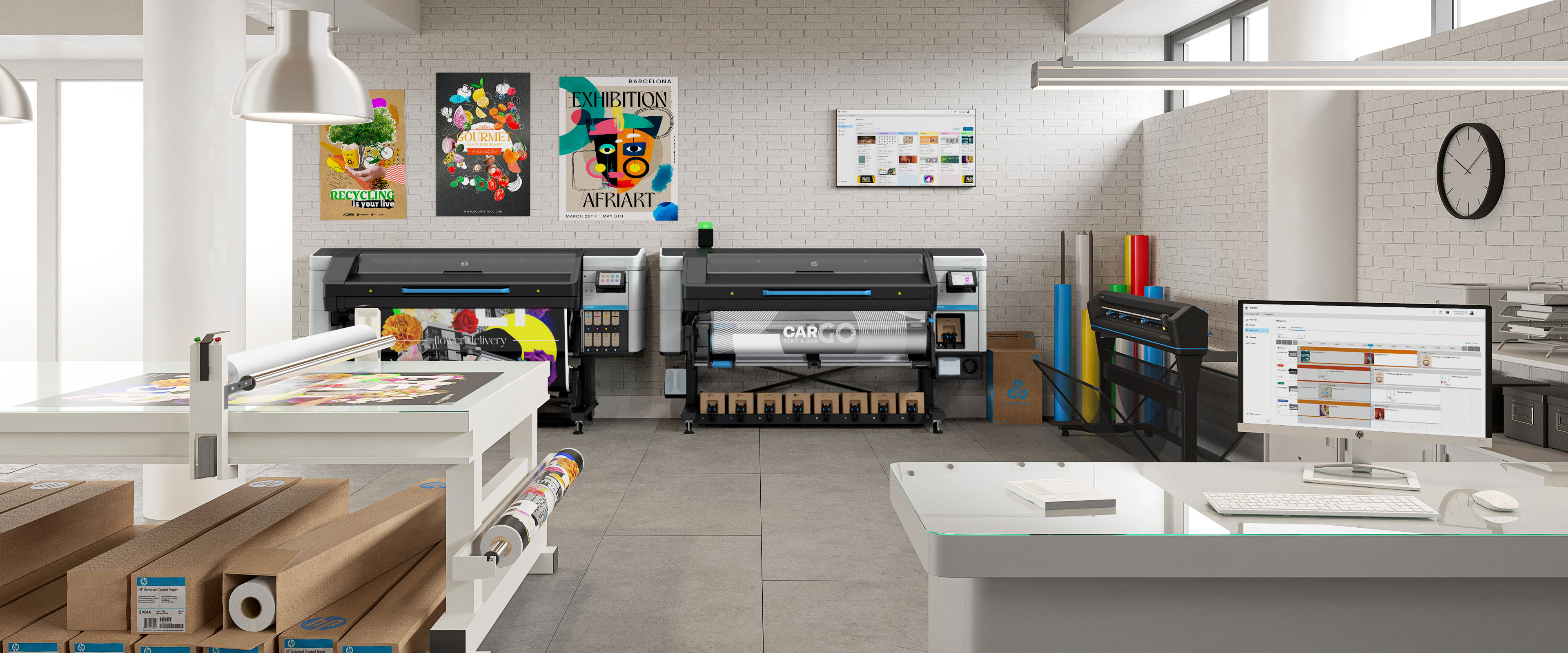 HP Latex printers in a work studio