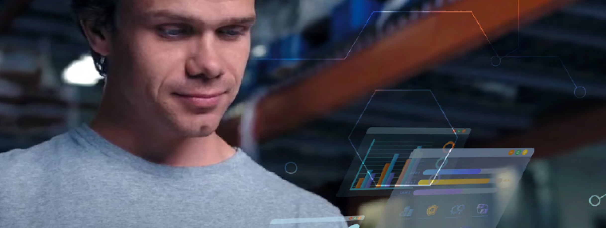 A person looking at a tablet