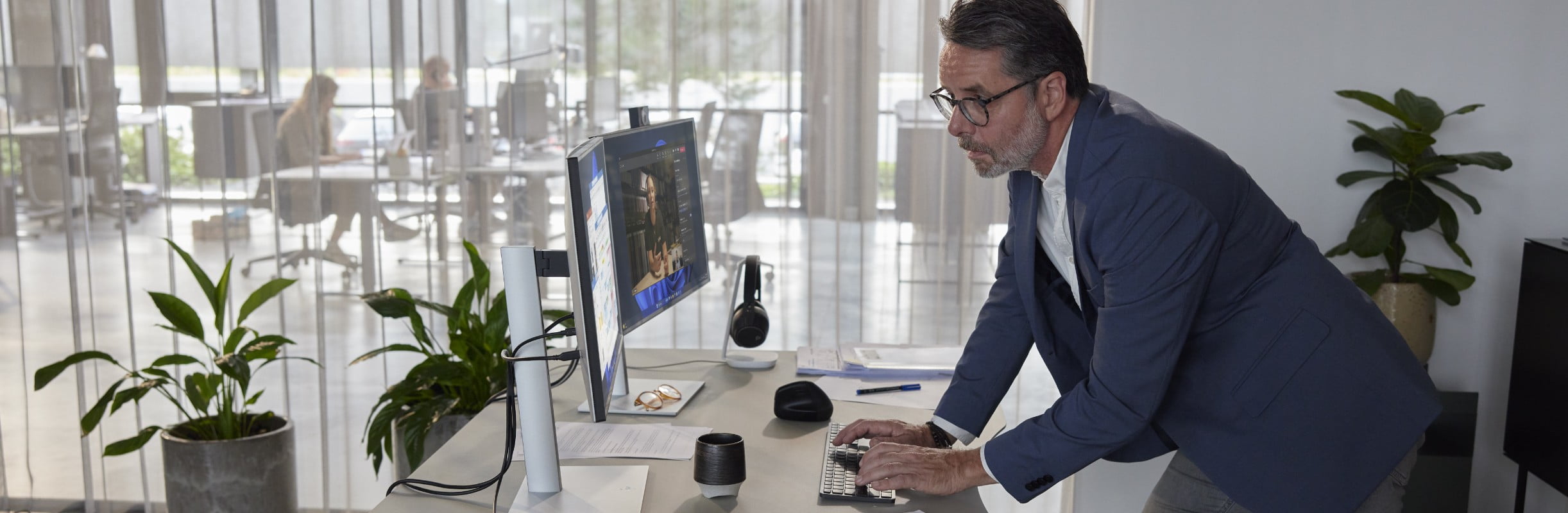 Man working from home with a laptop