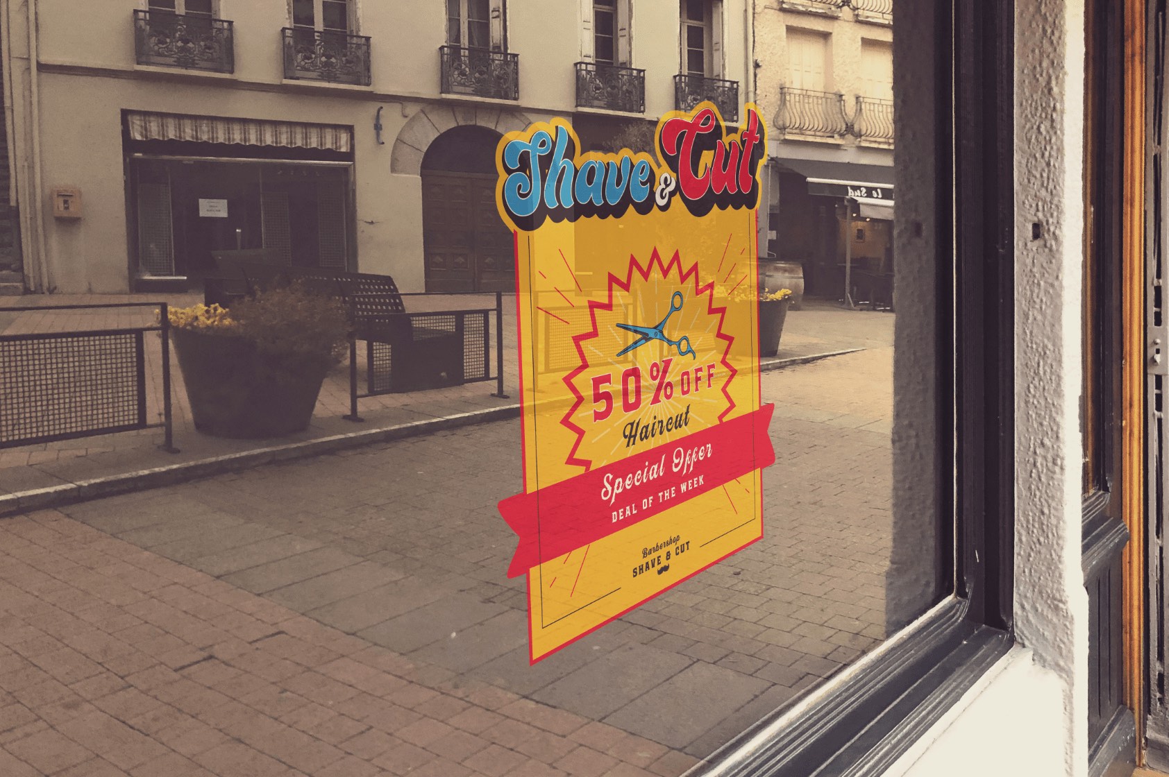 Latex window graphic created by an HP Latex Print and Cut solution