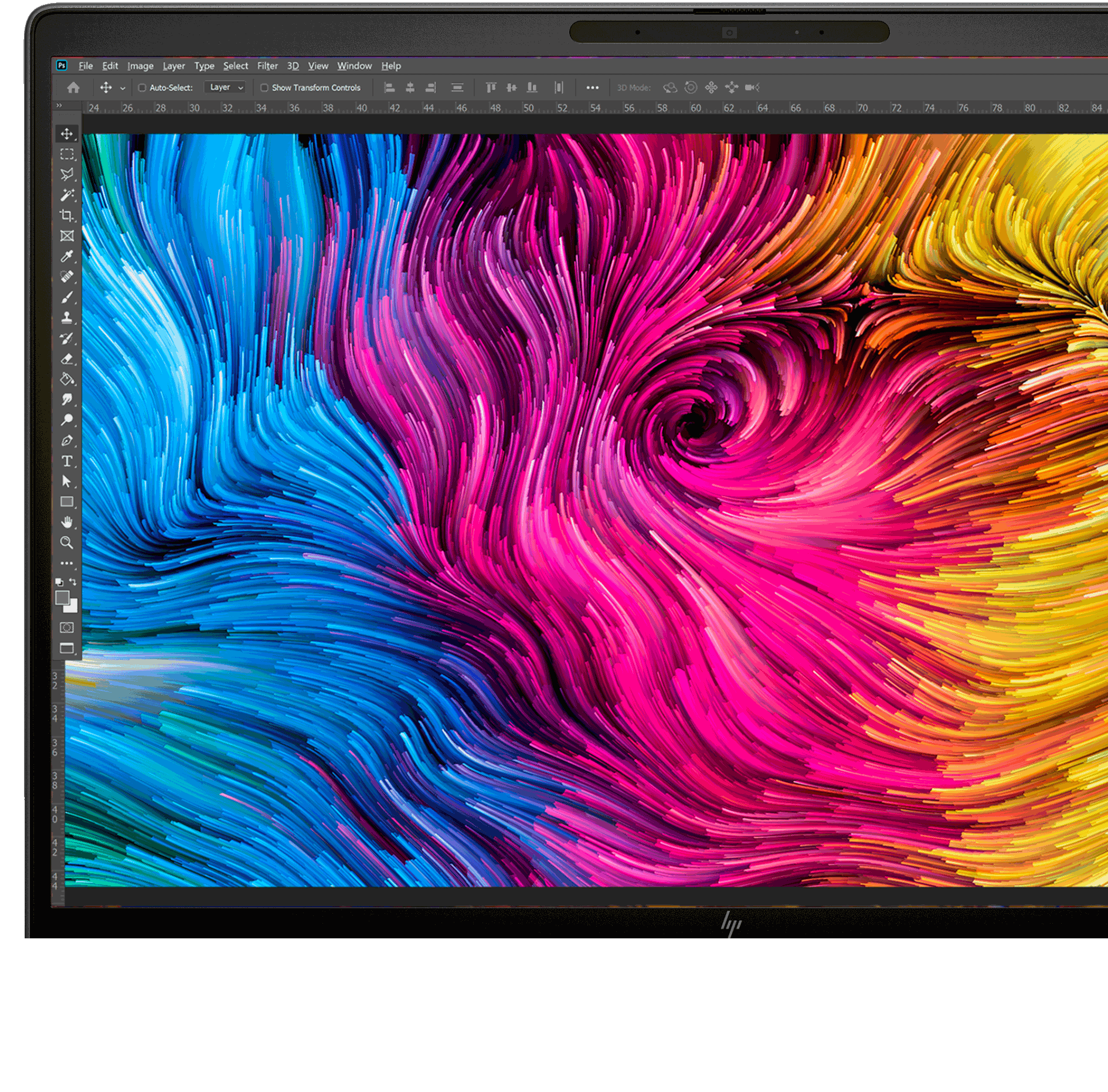 ZBook 8 G1a mobile workstation PC with graphic editing software interface on the screen.
