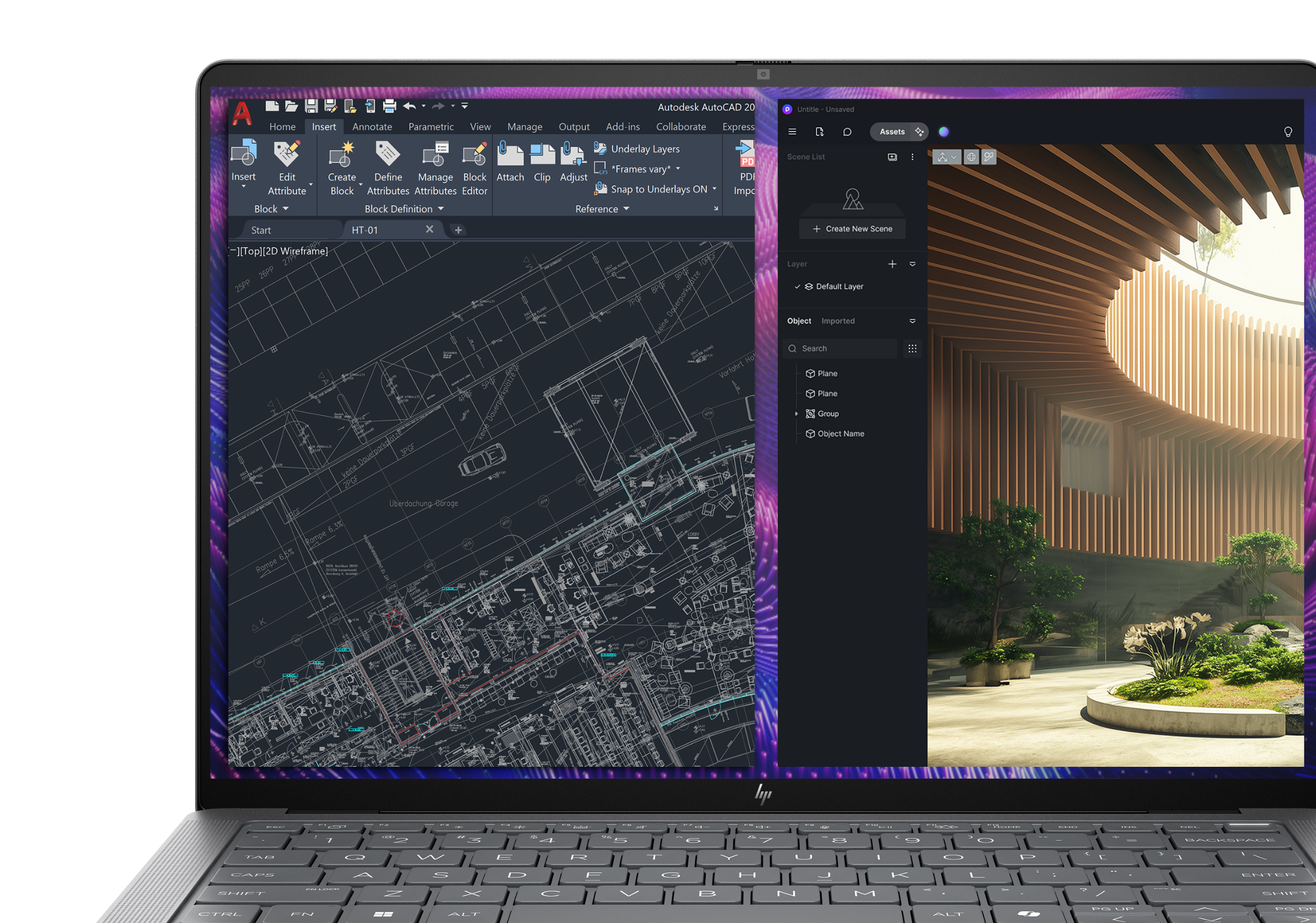 ZBook Ultra display with 3D CAD software interface.