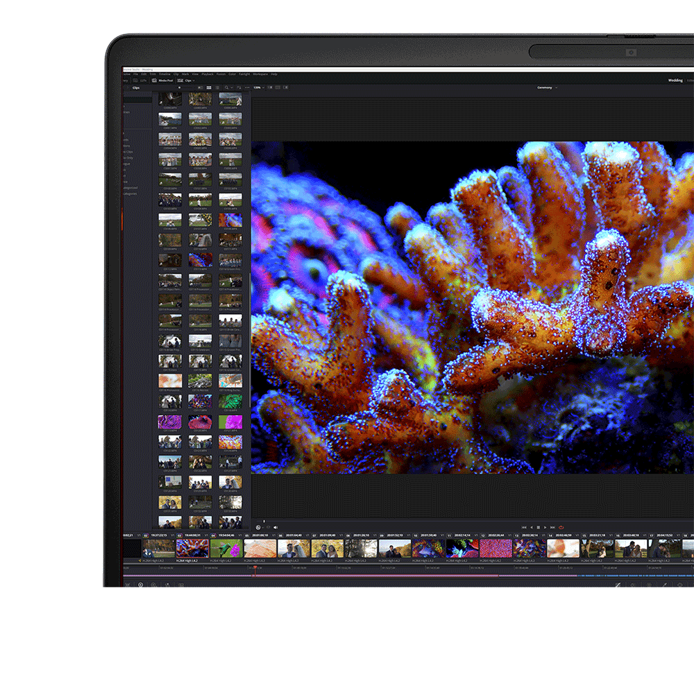 ZBook Fury mobile workstation PC with a colorful image on the screen.