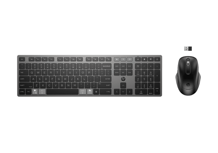 HP 725 Multi-Device Rechargeable Wireless Keyboard and Mouse Combo
