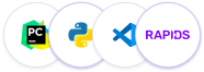 PyCharm, Python, Visual Studio Code, RAPIDS Suite