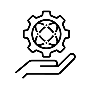 hand holding gear icon