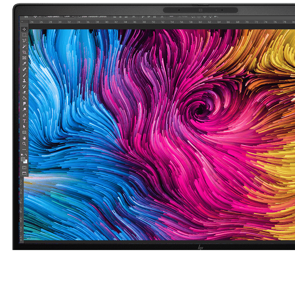 ZBook 8 G1i mobile workstation PC with graphic editing software interface on the screen.