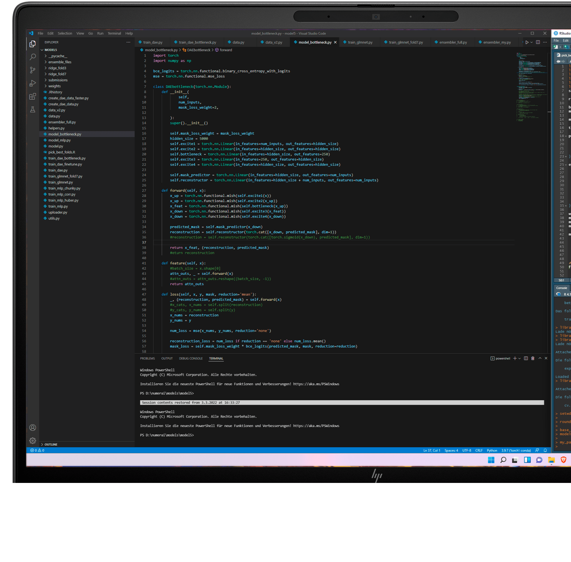 ZBook 8 G1a mobile workstation PC with development software interface on the screen.