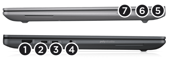 ZBook Ultra side views showing available ports.